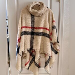 Cozy cowl neck poncho
